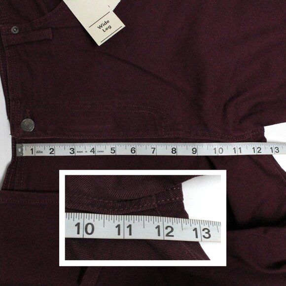 No Boundaries XXL (20) No Waist Wide Leg Baggy Burgundy Jeans - Picture 9 of 14
